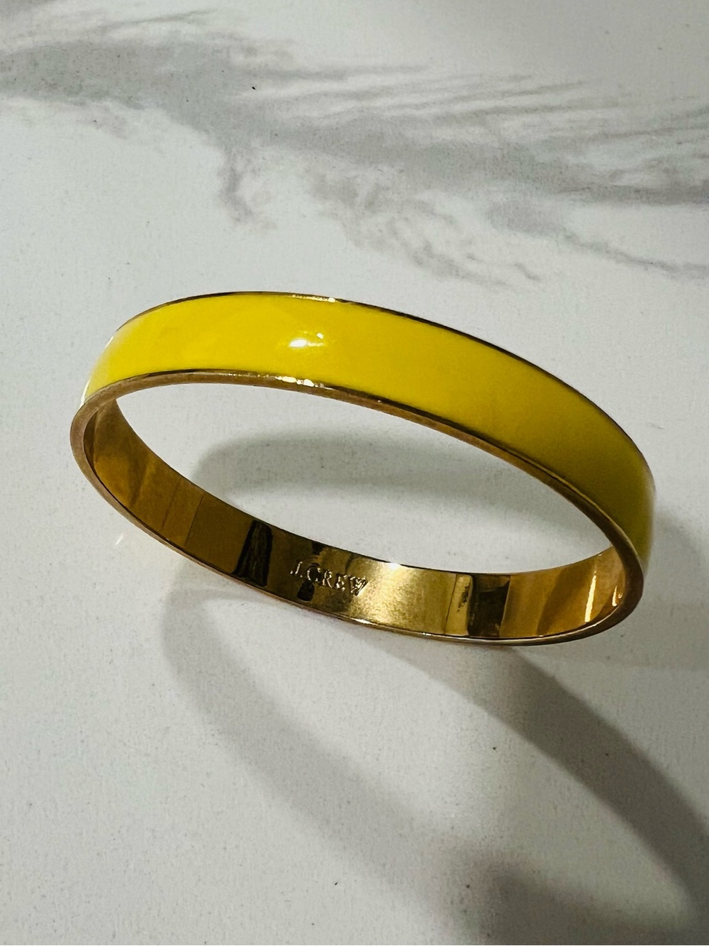 J. Crew - Gold-Tone Bangle Bracelet with Yellow Enamel